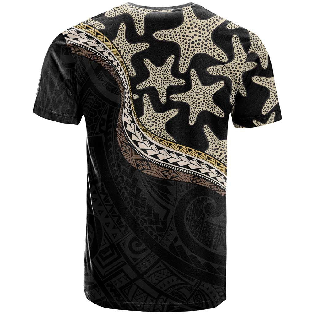 Beige Polynesian Starfish Unique Pattern T Shirt