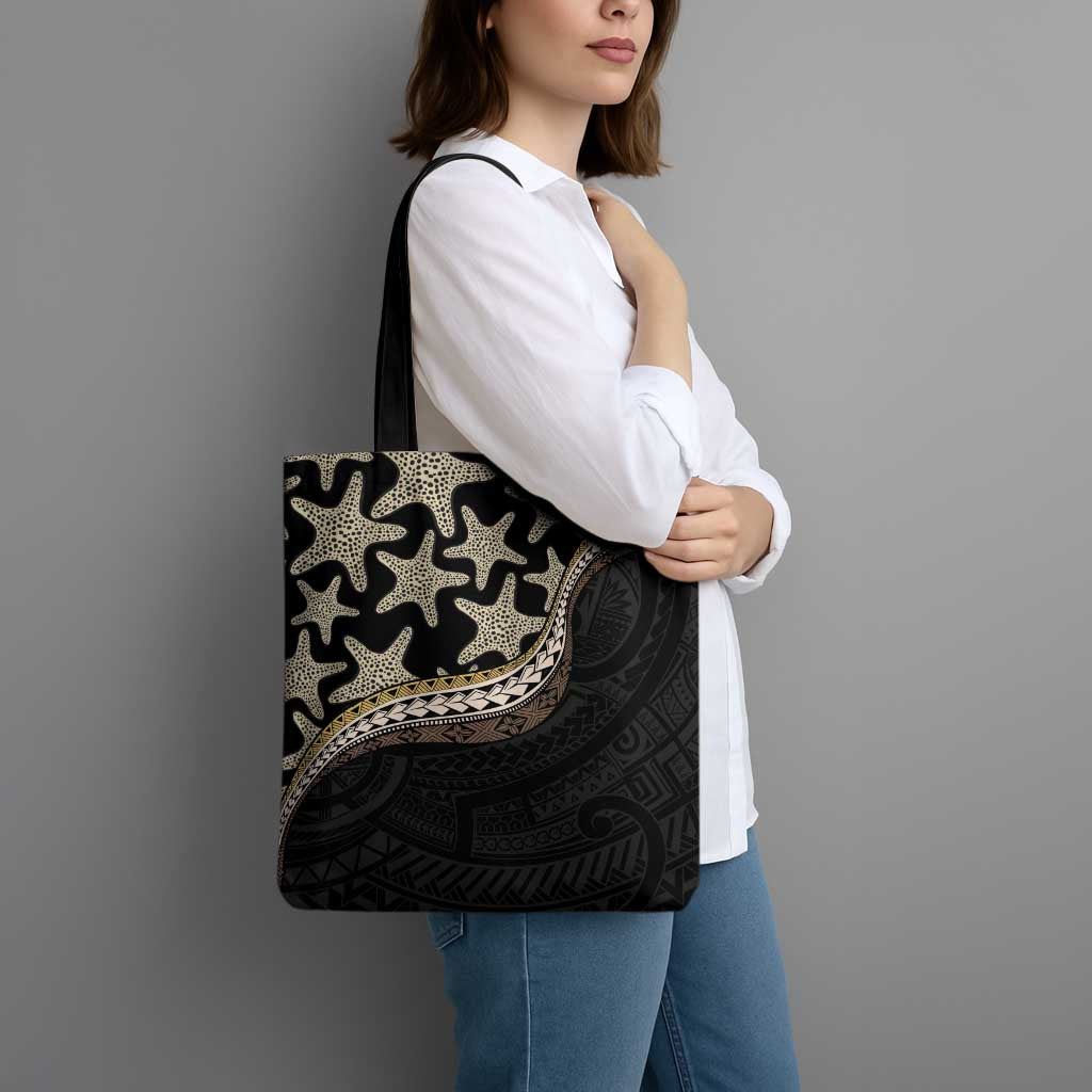 Beige Polynesian Starfish Unique Pattern Tote Bag