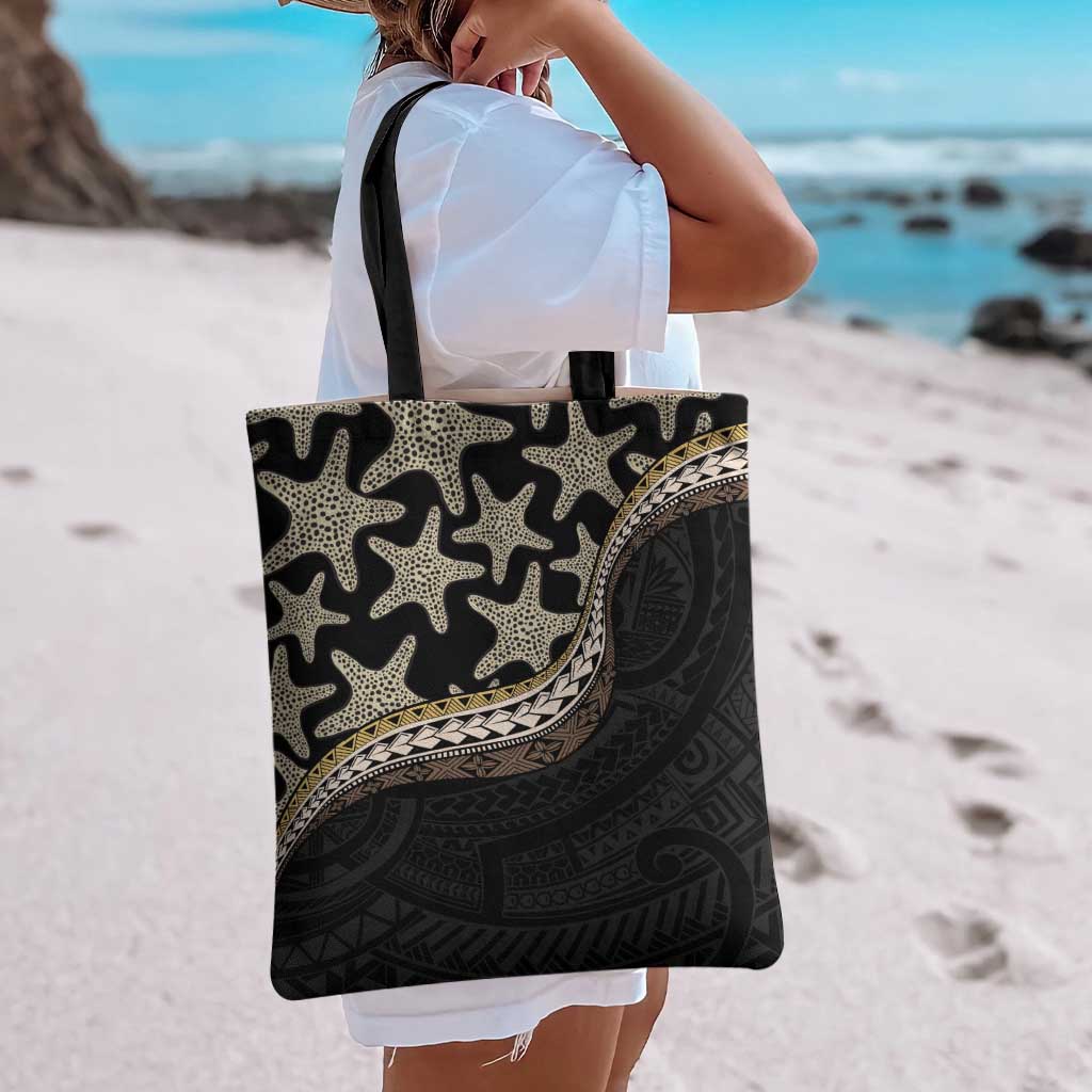 Beige Polynesian Starfish Unique Pattern Tote Bag