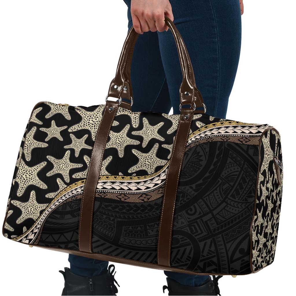 Beige Polynesian Starfish Unique Pattern Travel Bag