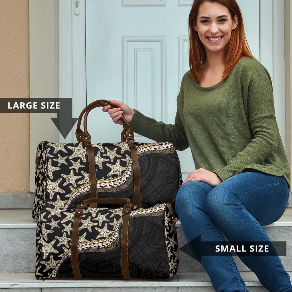 Beige Polynesian Starfish Unique Pattern Travel Bag