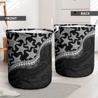 Monotone Polynesian Starfish Unique Pattern Laundry Basket
