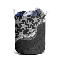 Monotone Polynesian Starfish Unique Pattern Laundry Basket