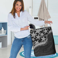 Monotone Polynesian Starfish Unique Pattern Laundry Basket