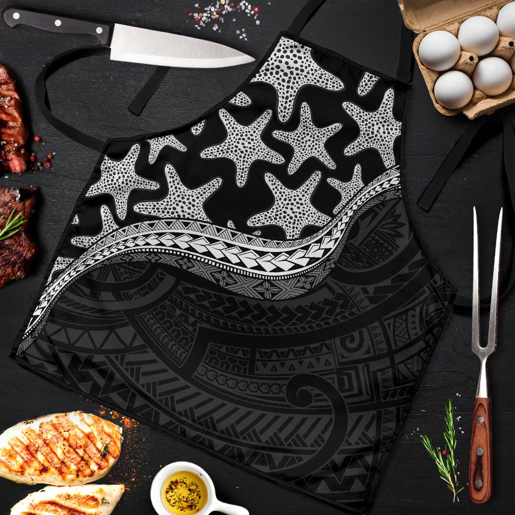 Monotone Polynesian Starfish Unique Pattern Apron