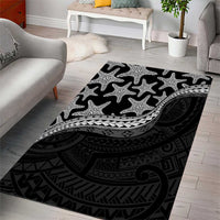 Monotone Polynesian Starfish Unique Pattern Area Rug