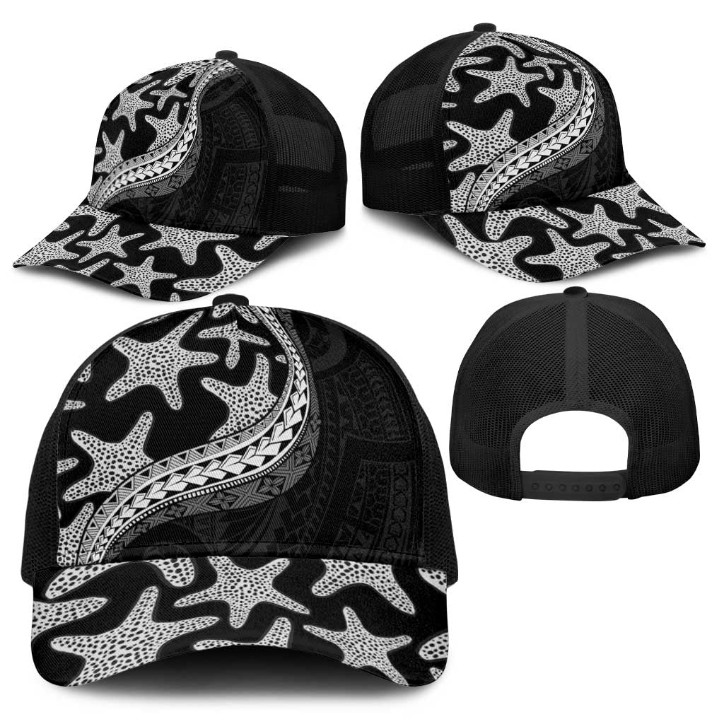 Monotone Polynesian Starfish Unique Pattern Baseball Net Cap