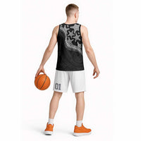 Monotone Polynesian Starfish Unique Pattern Basketball Jersey