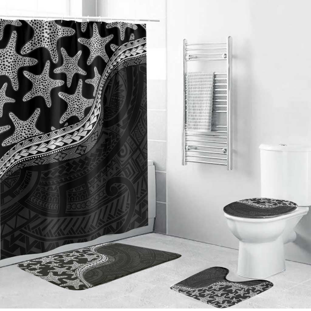 Monotone Polynesian Starfish Unique Pattern Bathroom Set