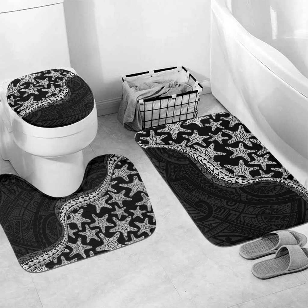 Monotone Polynesian Starfish Unique Pattern Bathroom Set
