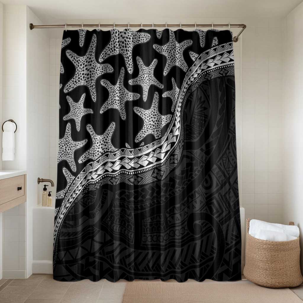 Monotone Polynesian Starfish Unique Pattern Bathroom Set