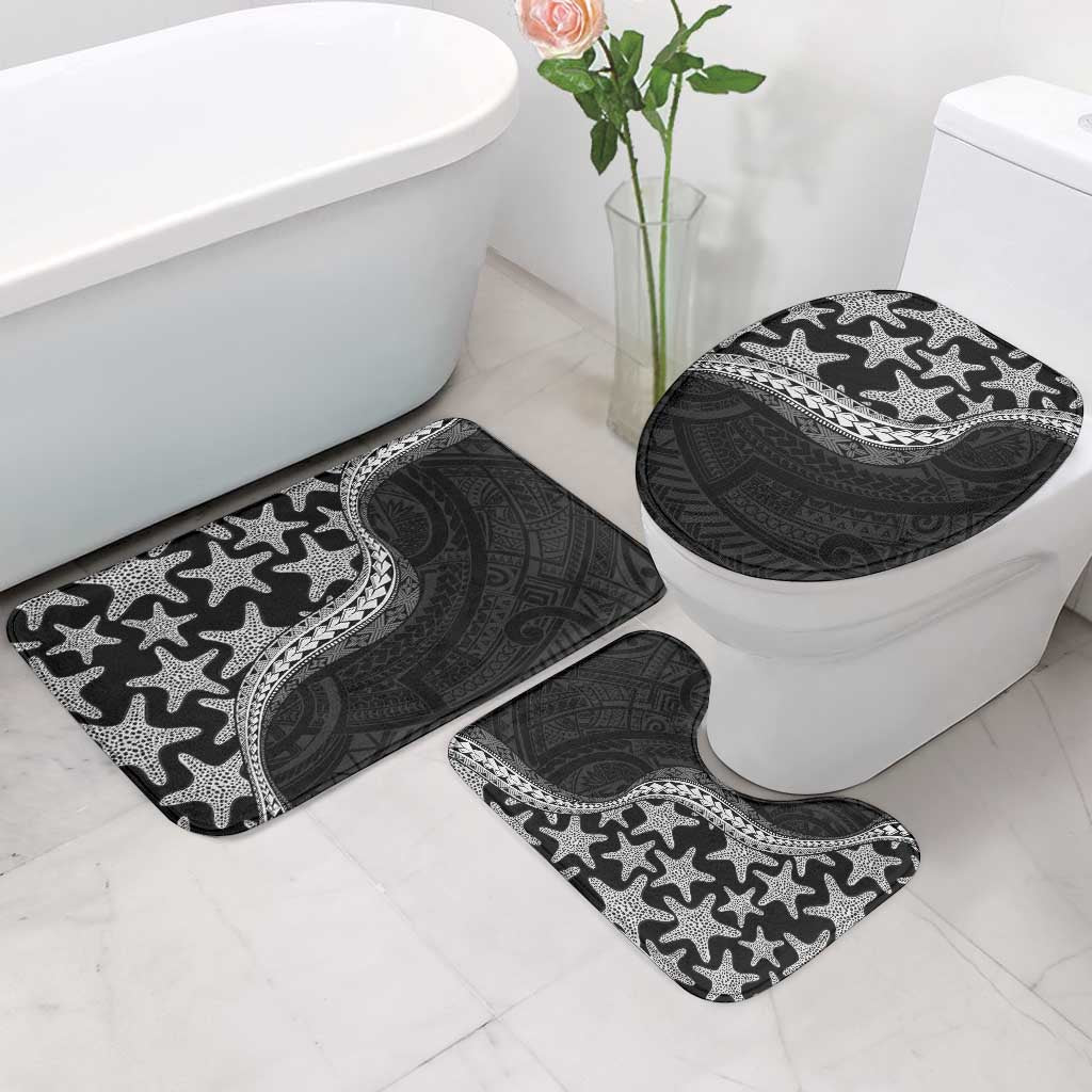 Monotone Polynesian Starfish Unique Pattern Bathroom Set