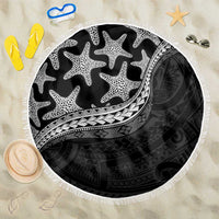 Monotone Polynesian Starfish Unique Pattern Beach Blanket
