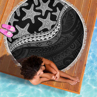 Monotone Polynesian Starfish Unique Pattern Beach Blanket