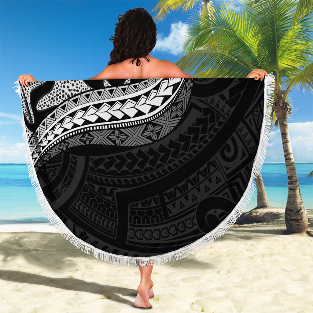 Monotone Polynesian Starfish Unique Pattern Beach Blanket