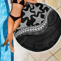 Monotone Polynesian Starfish Unique Pattern Beach Blanket
