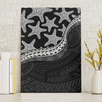 Monotone Polynesian Starfish Unique Pattern Canvas Wall Art