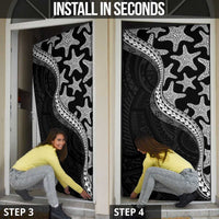 Monotone Polynesian Starfish Unique Pattern Door Cover