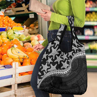 Monotone Polynesian Starfish Unique Pattern Grocery Bag