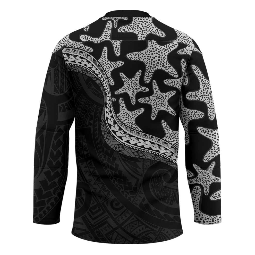 Monotone Polynesian Starfish Unique Pattern Hockey Jersey
