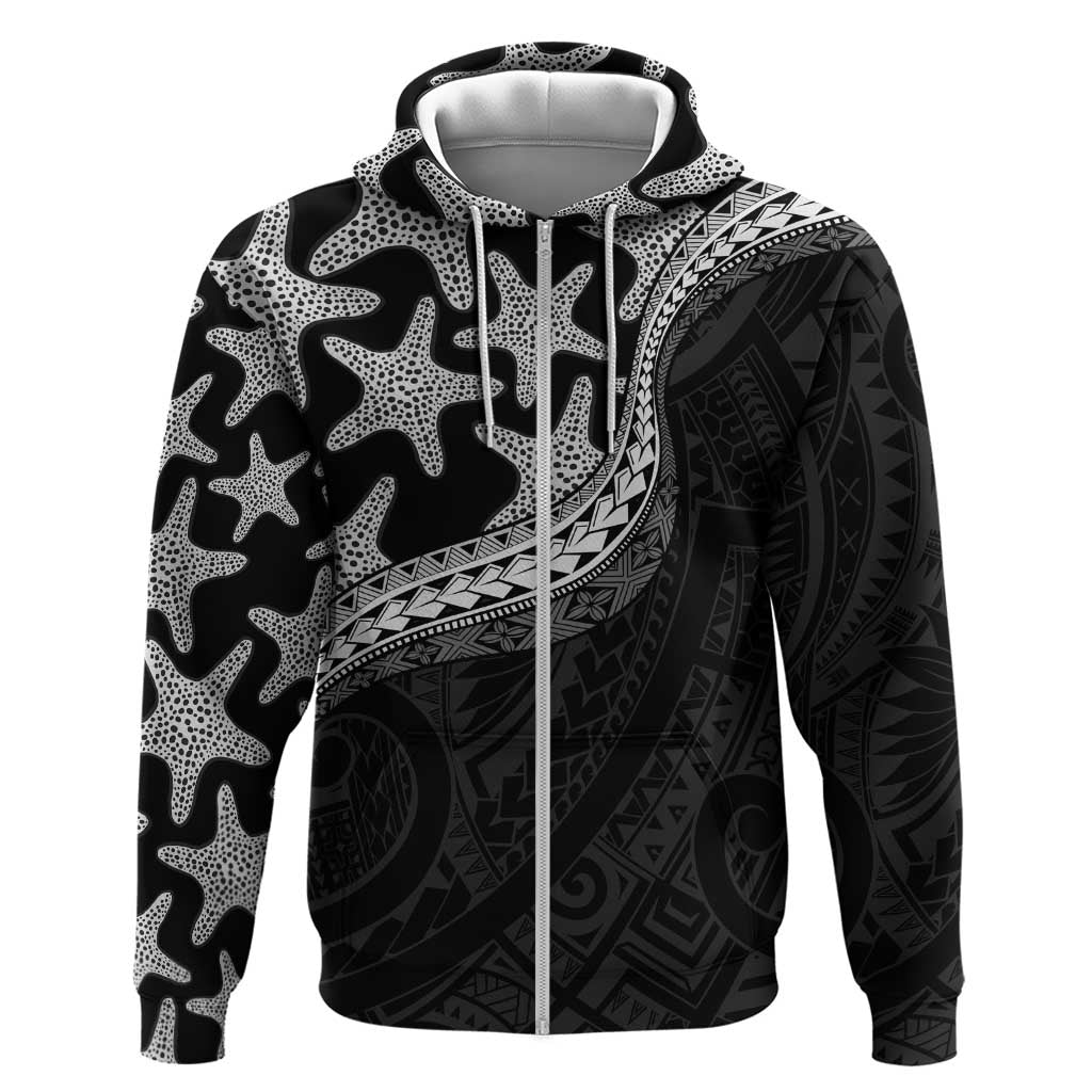 Monotone Polynesian Starfish Unique Pattern Hoodie