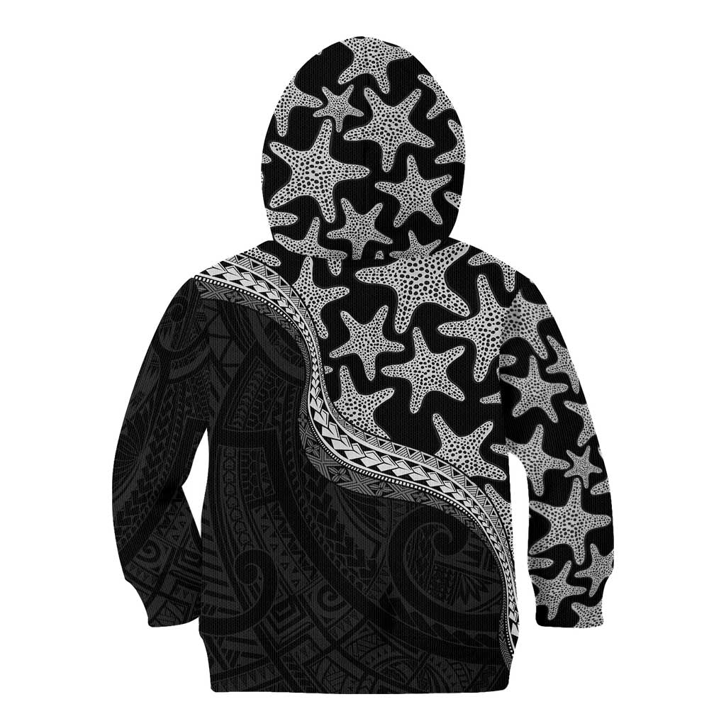 Monotone Polynesian Starfish Unique Pattern Kid Hoodie