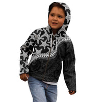 Monotone Polynesian Starfish Unique Pattern Kid Hoodie