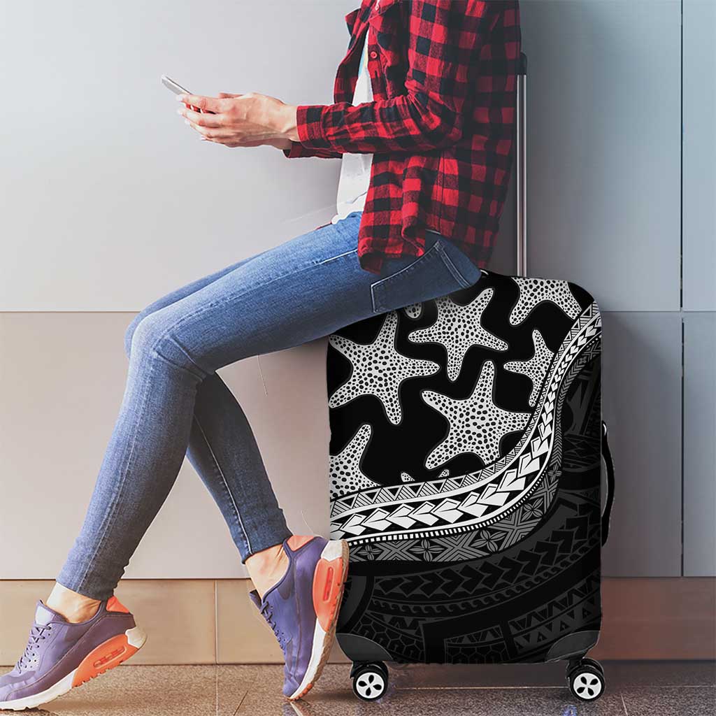 Monotone Polynesian Starfish Unique Pattern Luggage Cover