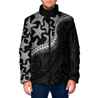 Monotone Polynesian Starfish Unique Pattern Padded Jacket
