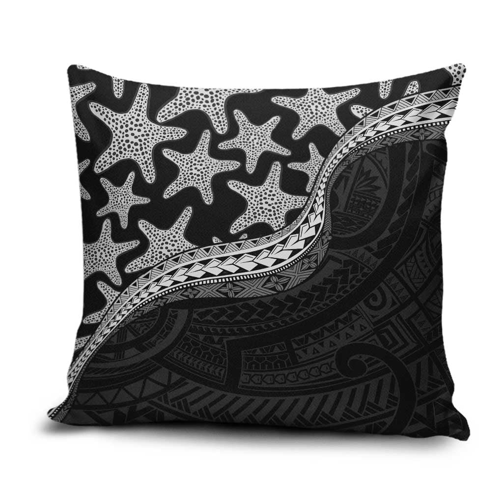 Monotone Polynesian Starfish Unique Pattern Pillow Cover