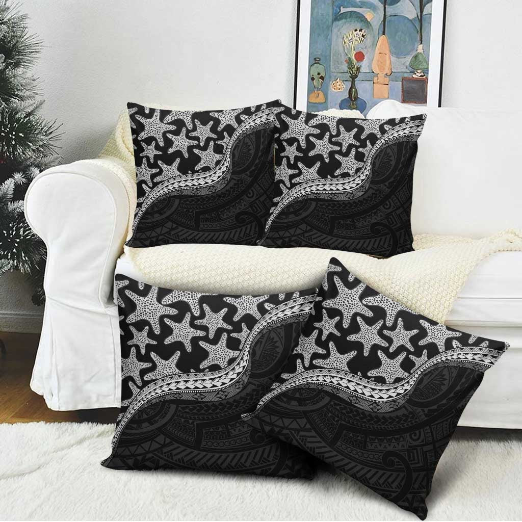 Monotone Polynesian Starfish Unique Pattern Pillow Cover