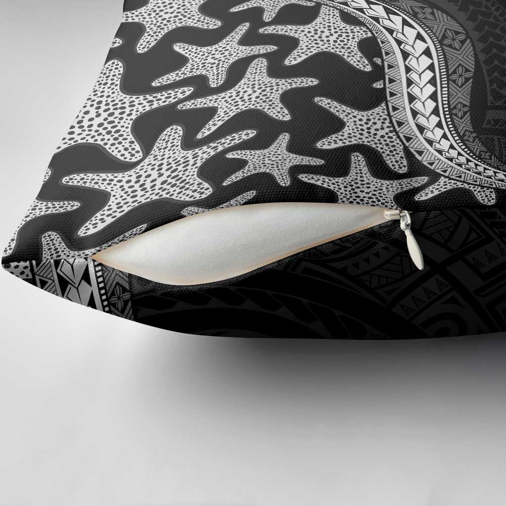 Monotone Polynesian Starfish Unique Pattern Pillow Cover