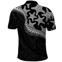 Monotone Polynesian Starfish Unique Pattern Polo Shirt