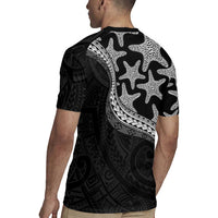 Monotone Polynesian Starfish Unique Pattern Rugby Jersey