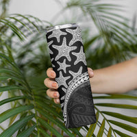 Monotone Polynesian Starfish Unique Pattern Skinny Tumbler