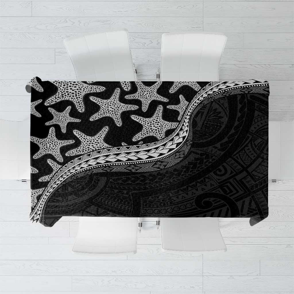 Monotone Polynesian Starfish Unique Pattern Tablecloth