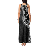 Monotone Polynesian Starfish Unique Pattern Tank Maxi Dress