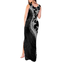Monotone Polynesian Starfish Unique Pattern Tank Maxi Dress