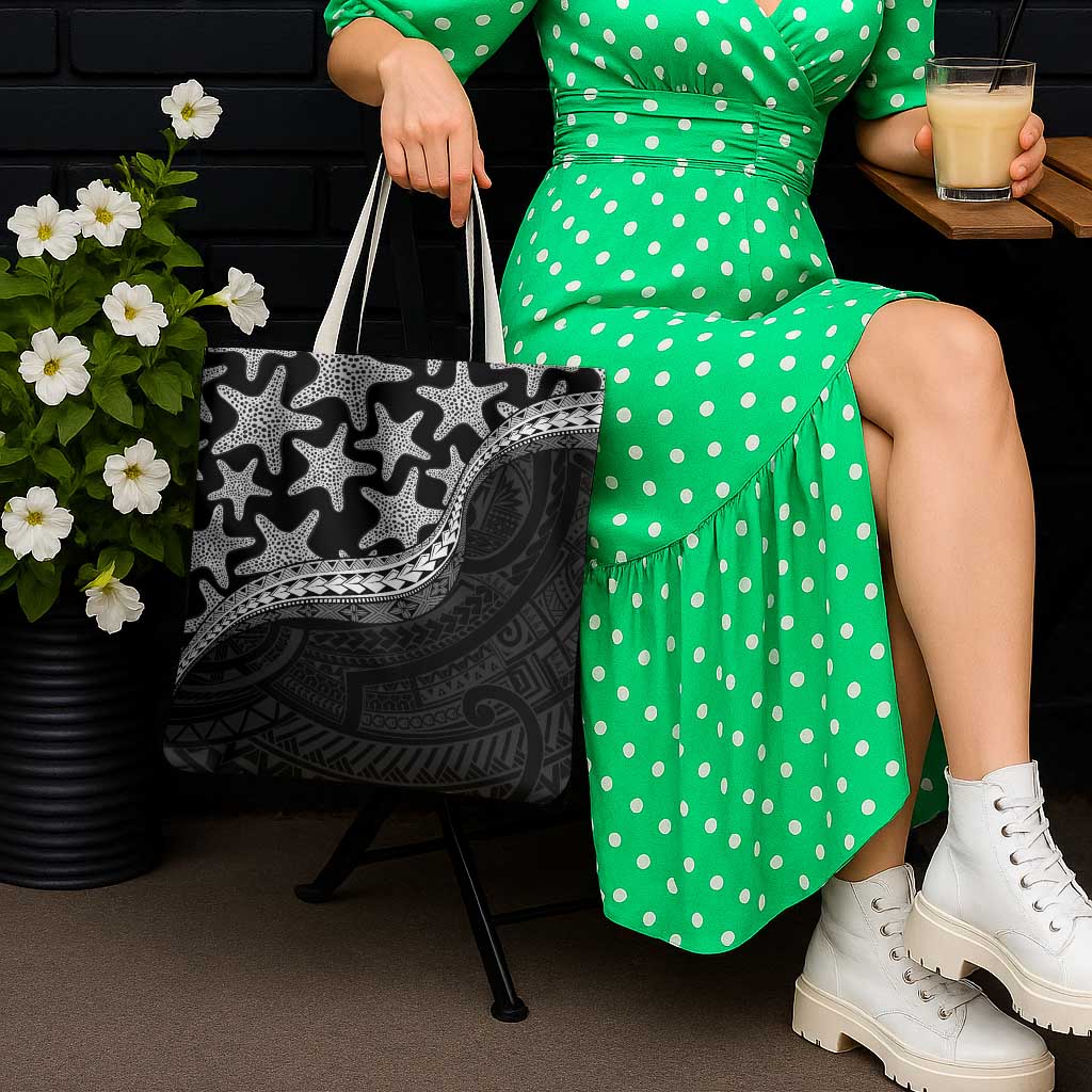Monotone Polynesian Starfish Unique Pattern Tote Bag