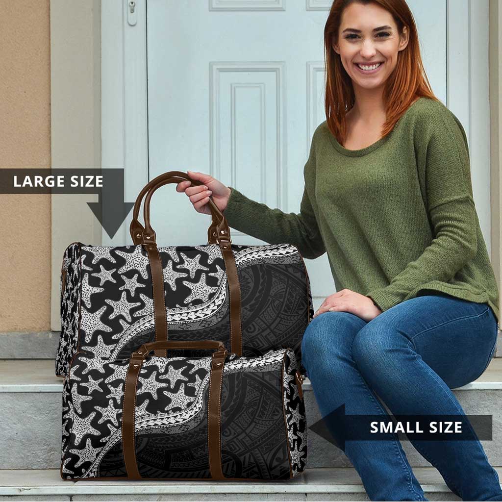 Monotone Polynesian Starfish Unique Pattern Travel Bag