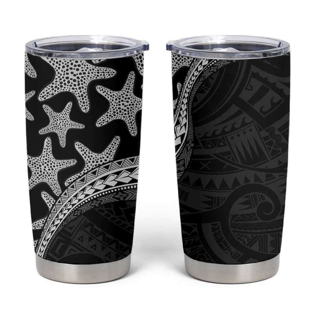 Monotone Polynesian Starfish Unique Pattern Tumbler Cup