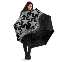 Monotone Polynesian Starfish Unique Pattern Umbrella