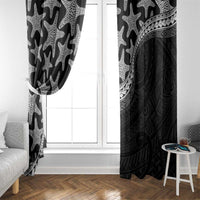 Monotone Polynesian Starfish Unique Pattern Window Curtain