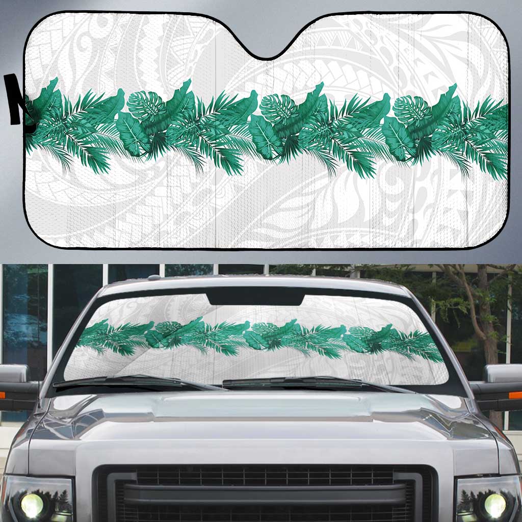 Hawaii Tropical Leaves Auto Sun Shade Polynesian Pattern