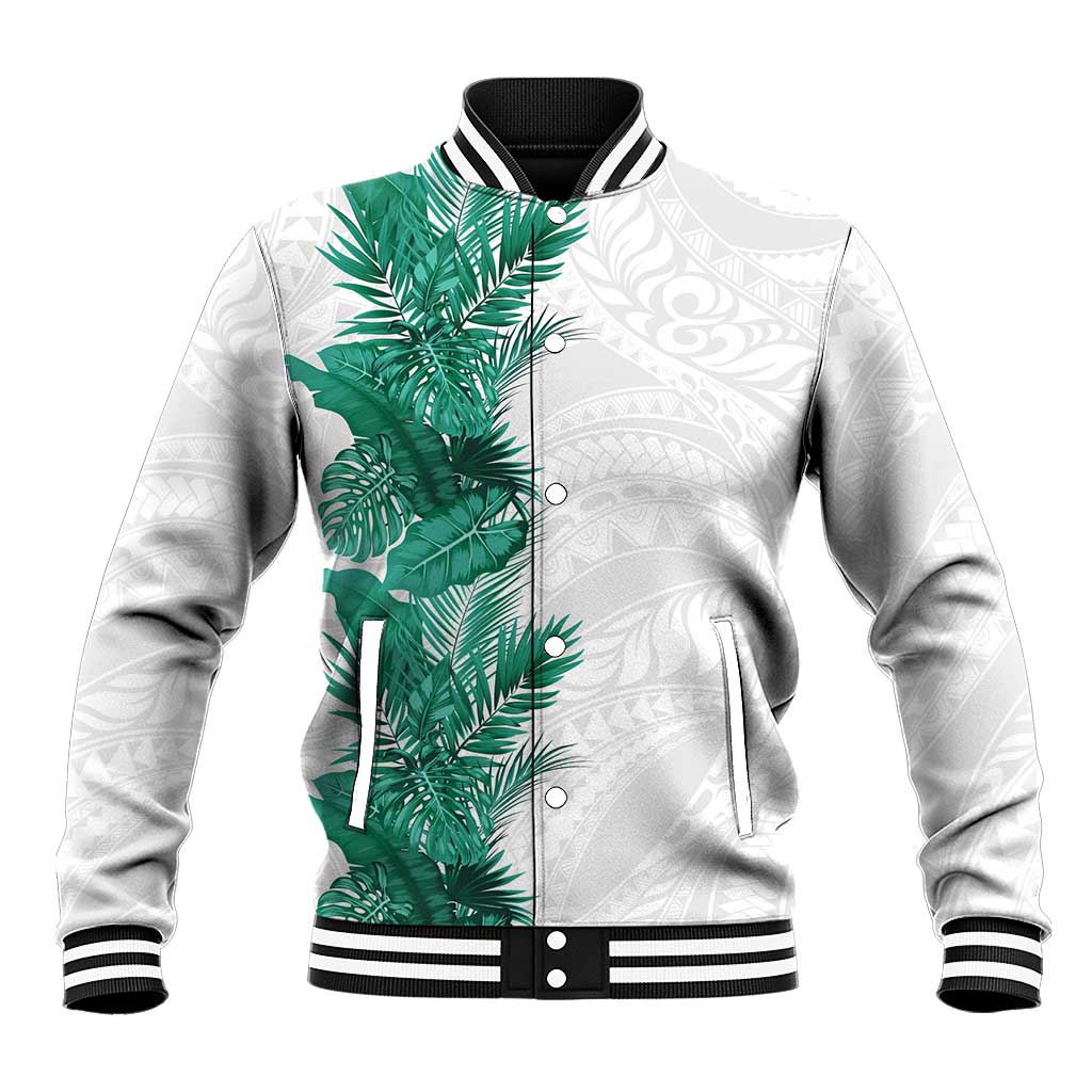 Hawaii Tropical Leaves Baseball Jacket Polynesian Pattern