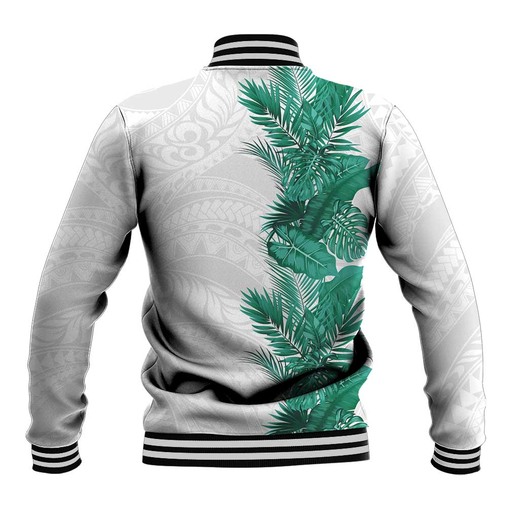 Hawaii Tropical Leaves Baseball Jacket Polynesian Pattern