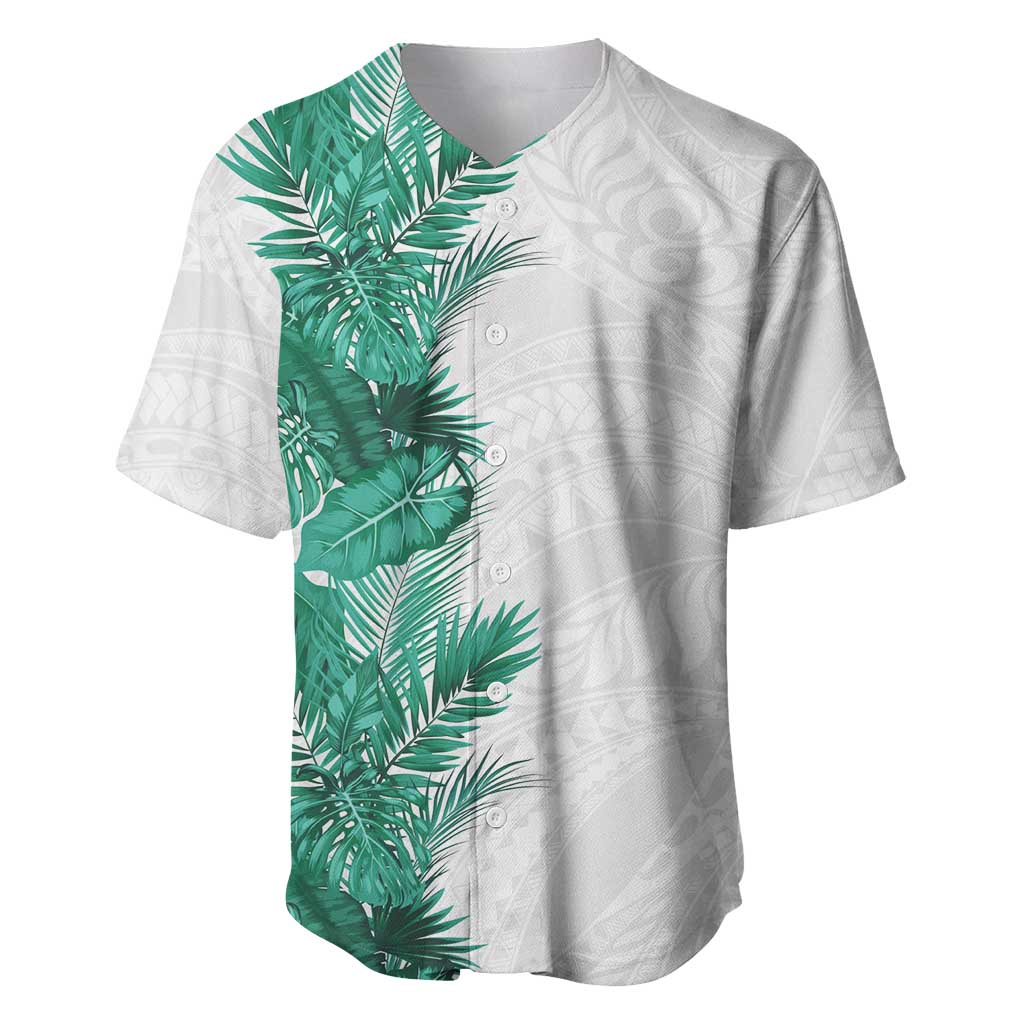 Hawaii Tropical Leaves Baseball Jersey Polynesian Pattern