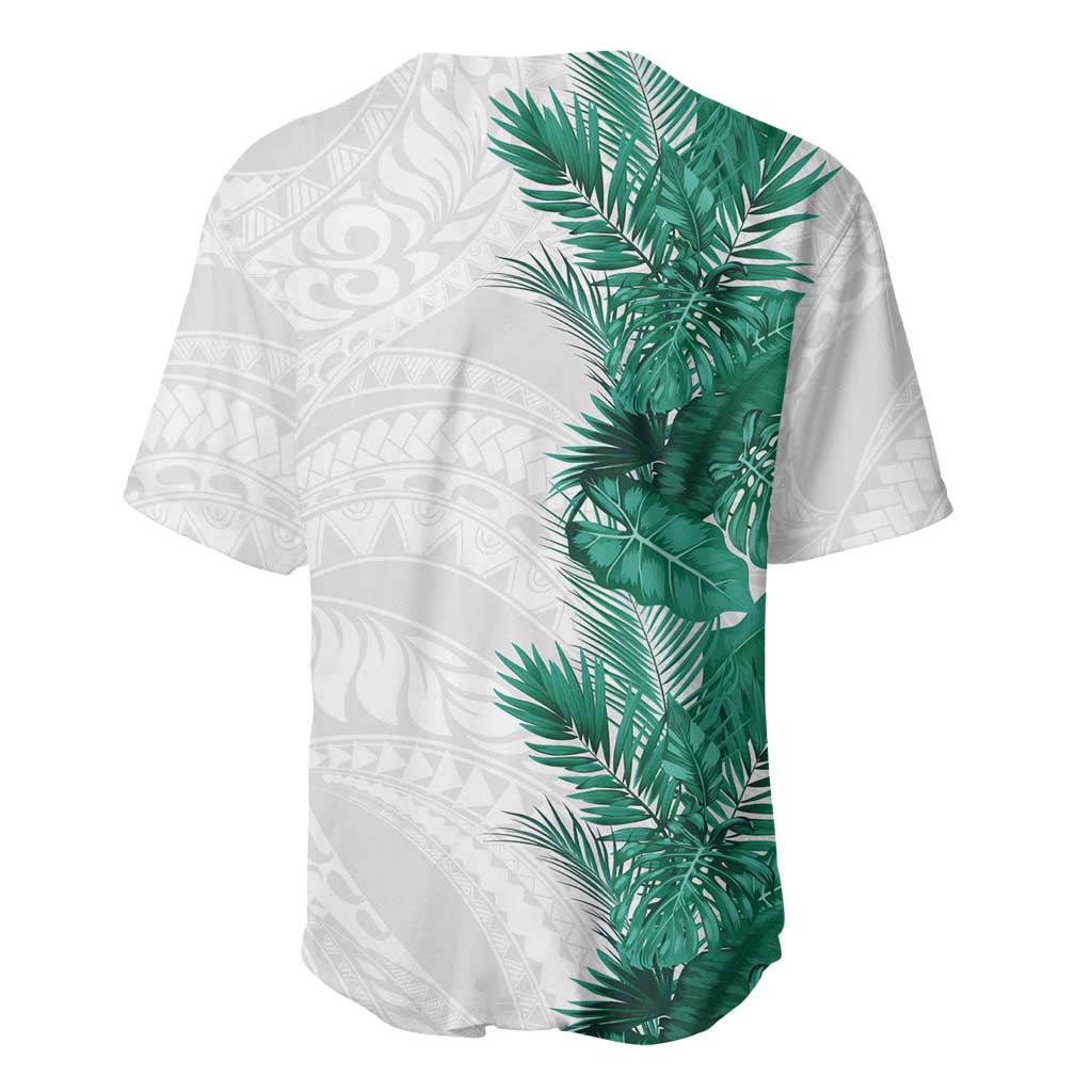 Hawaii Tropical Leaves Baseball Jersey Polynesian Pattern