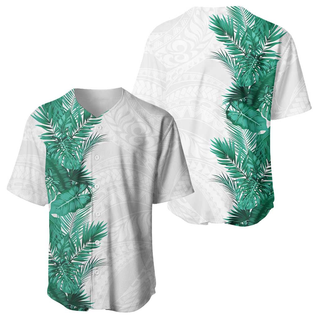 Hawaii Tropical Leaves Baseball Jersey Polynesian Pattern