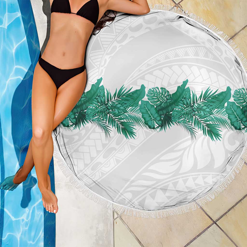 Hawaii Tropical Leaves Beach Blanket Polynesian Pattern